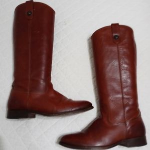 Frye women tall boots. Sz 8.5. Cognac/brown.